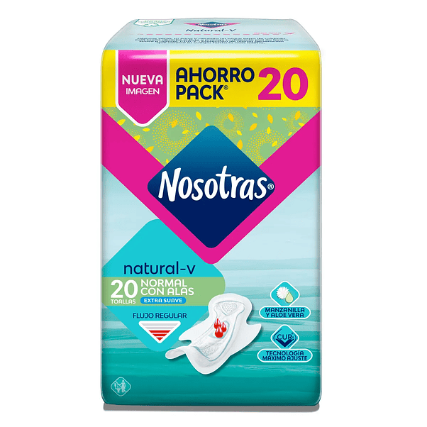 Toallas Higiénicas Nosotras Protección con Alas - 20 Unidades 1