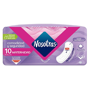 Toallas Higiénicas Nosotras Maternidad - 10 Unidades