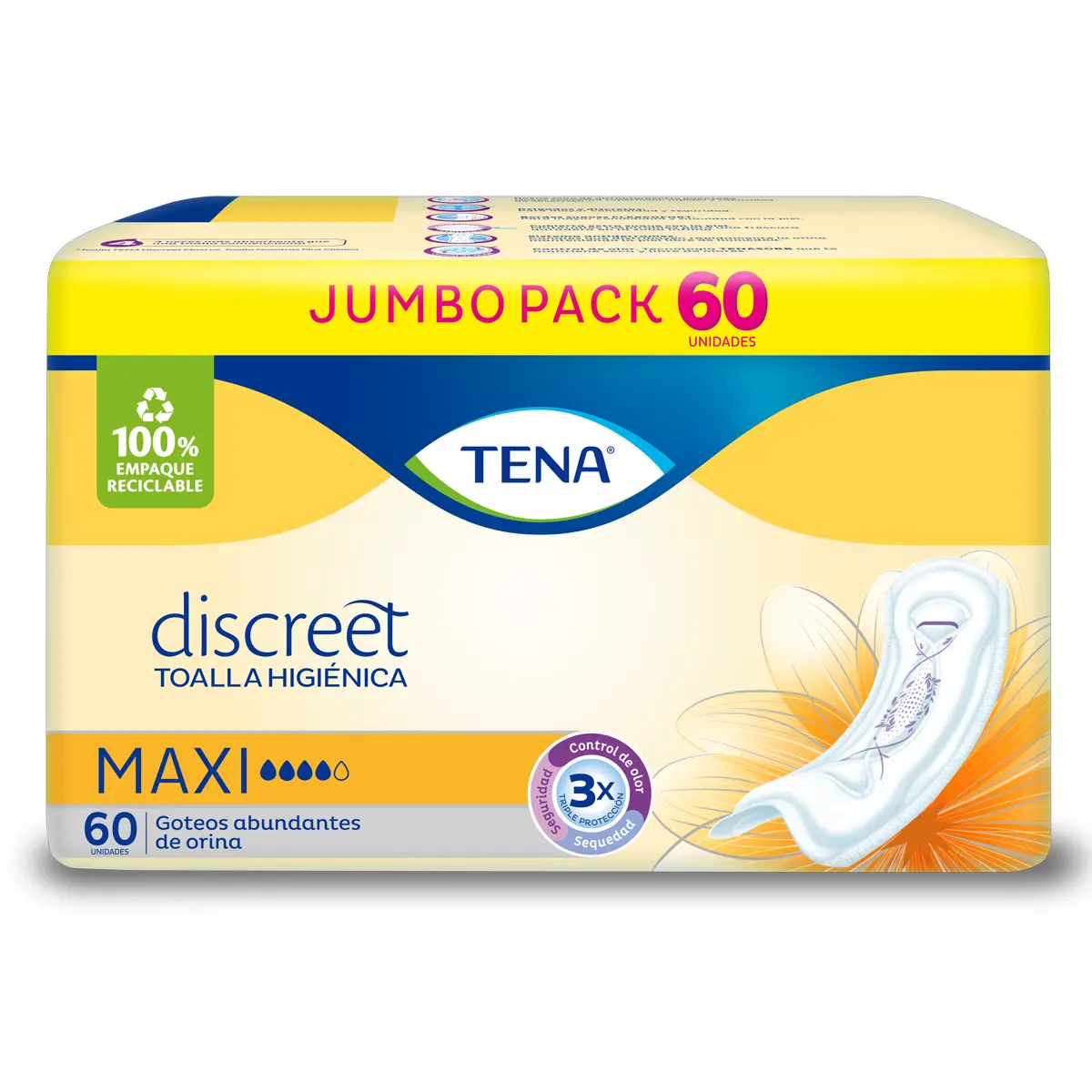 Toalla Higiénica Tena Discreet Maxi - 60 Unidades