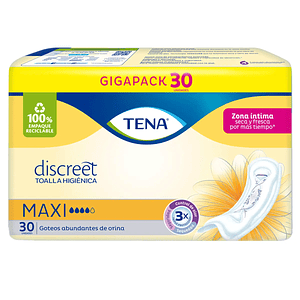 Toalla Higiénica Tena Discreet Maxi - 30 Unidades