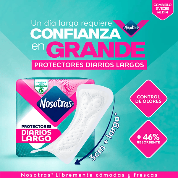 Protectores Diarios Nosotras Largos - 30 Unidades 3