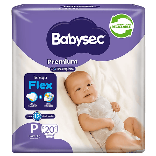 Pañal Babysec Premium Talla P - 20 Unidades 1