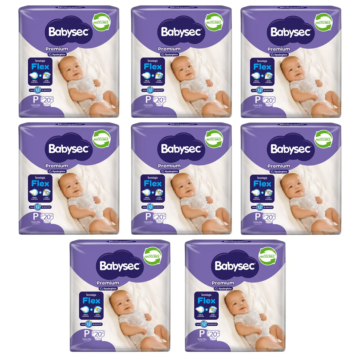 Pañal Babysec Premium Talla P 160 unidades