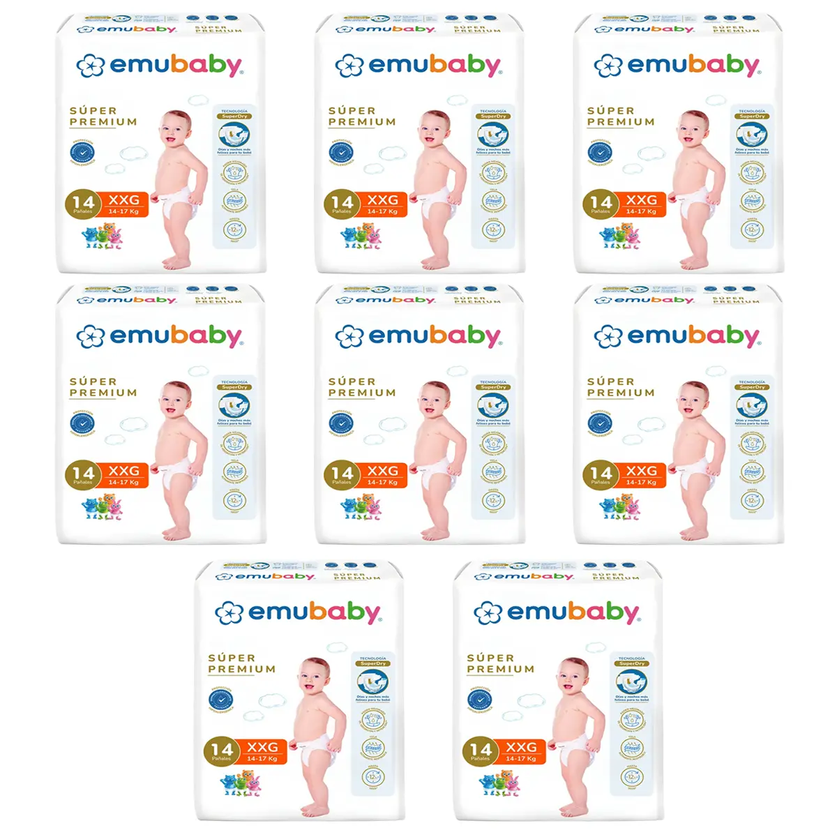 Pañales Emubaby Premium XXG - 112 Unidades