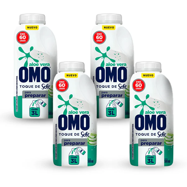 Detergente Omo Aloe Vera Diluir 500 ml - 4 Unidades 1