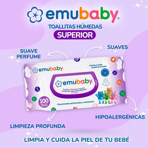 Toallas Húmedas Emubaby Superior 100 un 2