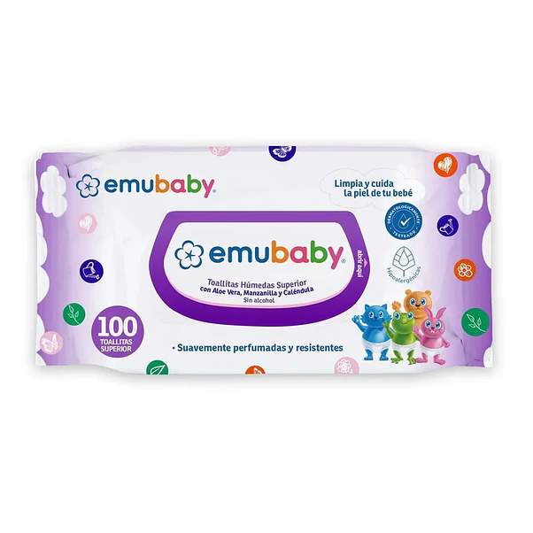 Toallitas Húmedas Emubaby Superior - 100 Unidades 1