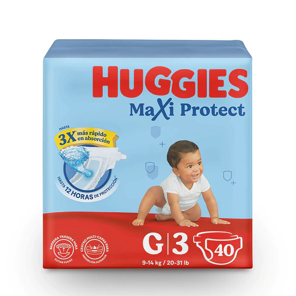 PAÑALES HUGGIES MAXI PROTECT  HUGGIES G 40 un 1