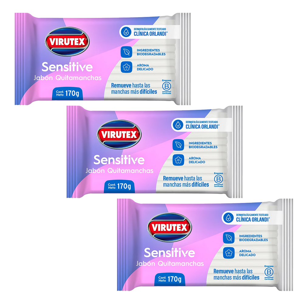 Jabón para Ropa Virutex Hipoalergénico 170 g - 3 Unidades