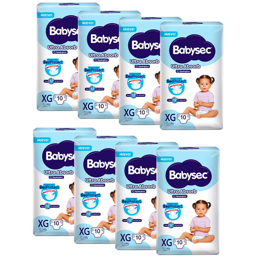 Pañal Babysec Ultra Absorb XG - 80 Unidades
