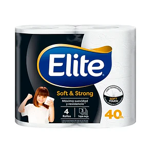 Papel Higiénico Elite Soft & Strong 40 Metros - 4 Rollos