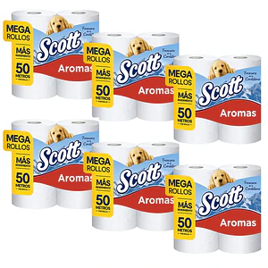Papel Higiénico Scott Aromas 4x50 Metros - 24 Rollos