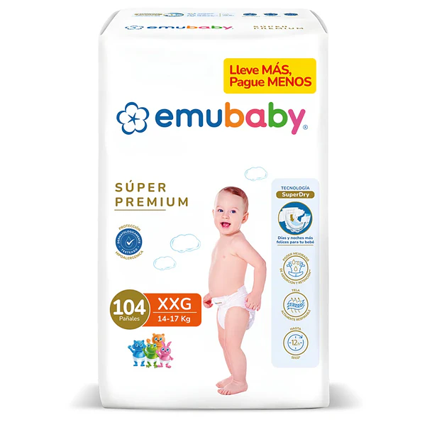 Pañal Emubaby Súper Premium XXG - 104 Unidades 1