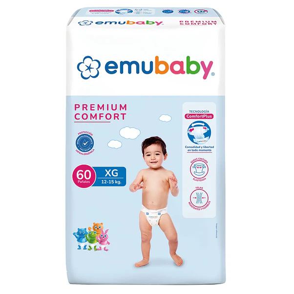 Pañal Emubaby Premium Comfort XG - 60 Unidades 1