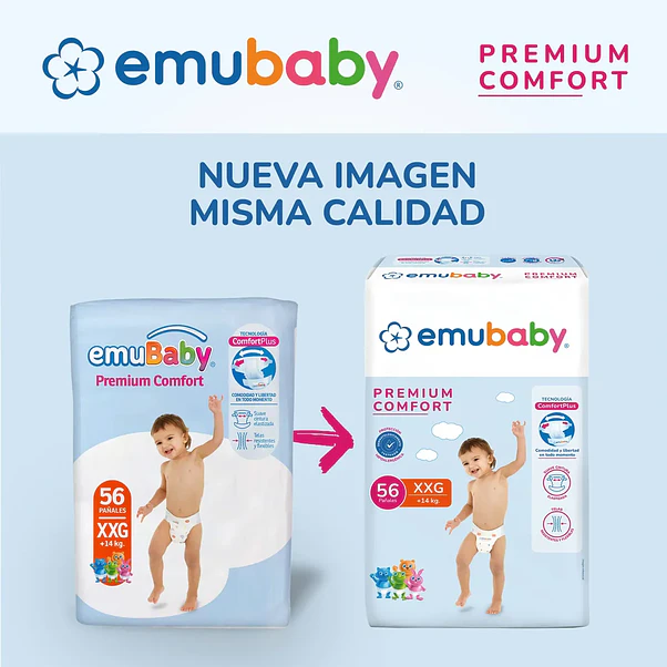 Pañal Emubaby Premium Comfort XXG - 60 Unidades 2