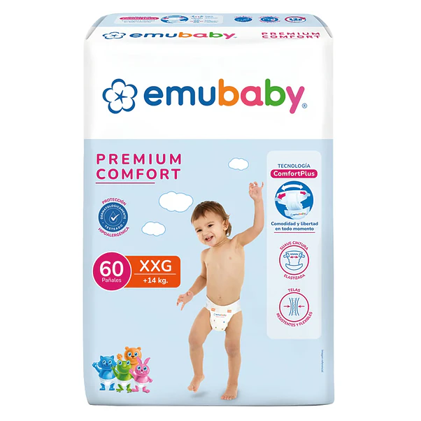 Pañal Emubaby Premium Comfort XXG - 60 Unidades 1