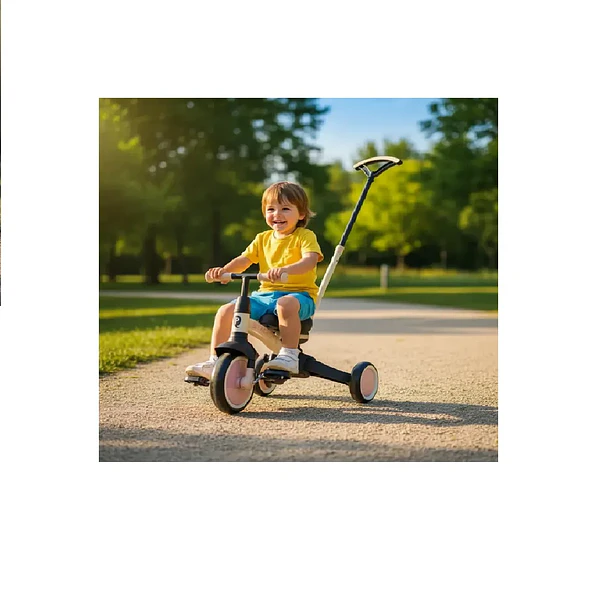 Triciclo Infantil Evolutivo Qplay Stager 3 en 1 Rosado 3