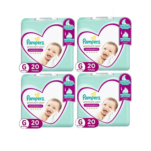 Pañal Pampers Premium Care G Pack x4 - 80 Unidades 1
