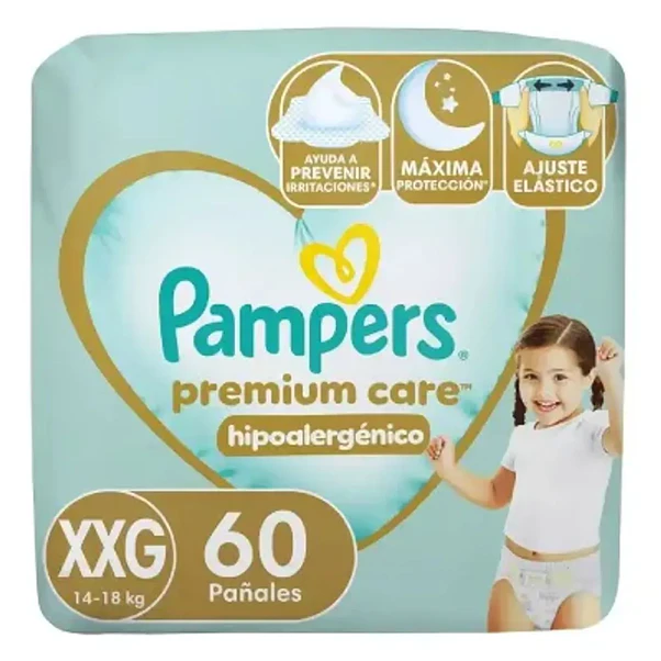 Pañal Pampers Premium Care XXG - 60 Unidades 1