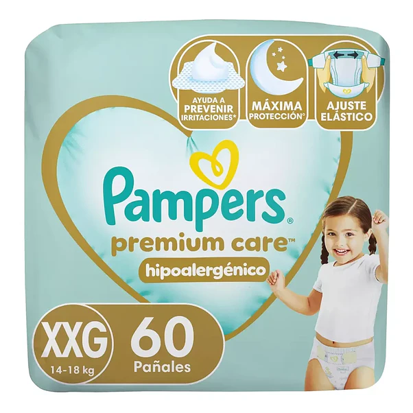 Pañal Pampers Premium Care XXG - 60 Unidades 1