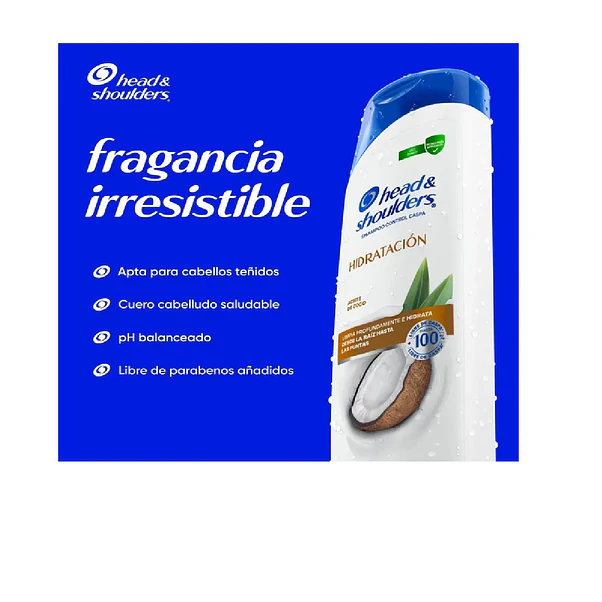 SHAMPOO HEAD&SHOULDERS CONTROL CASPA ACEITE DE COCO 375 ML 2