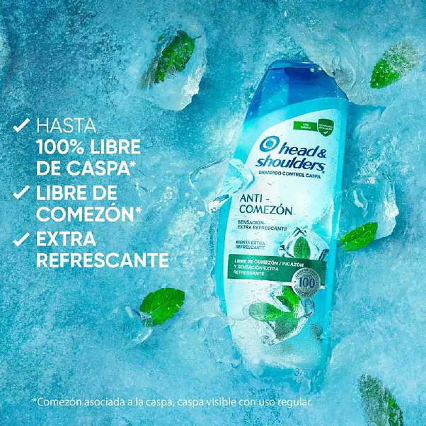 Shampoo Head & Shoulders Control Caspa Anti-Comezón Sensación Extra Refrescante - 375 ml 2