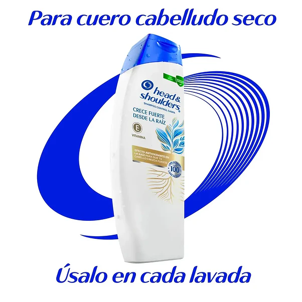 Shampoo Head & Shoulders Control Caspa Crece Fuerte Desde la Raíz - 375 ml 2