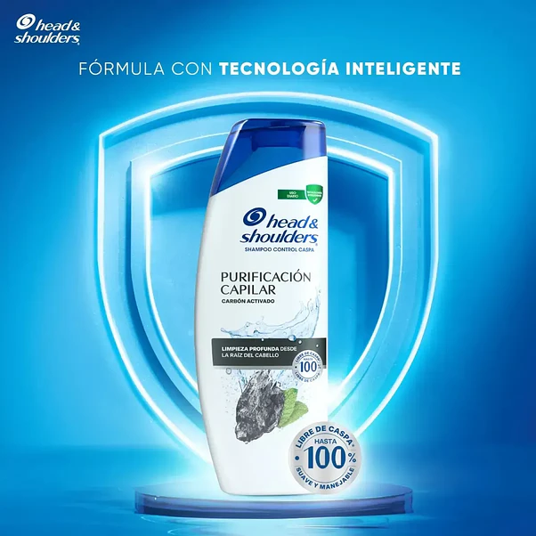 Shampoo Head & Shoulders Control Caspa Purificación Capilar Carbón Activado - 375 ml 2