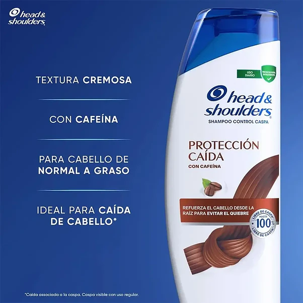 Shampoo Head & Shoulders Control Caspa Protección Caída con Cafeína - 375 ml 2