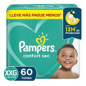 Pañal Pampers Confort Sec XXG - 60 Unidades