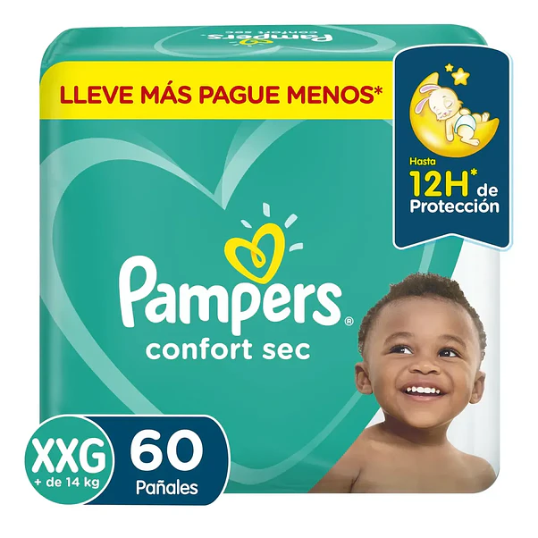 Pañal Pampers Confort Sec XXG - 60 Unidades 1