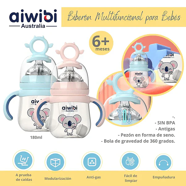 Mamadera Aiwibi Celeste - 180 ml 3