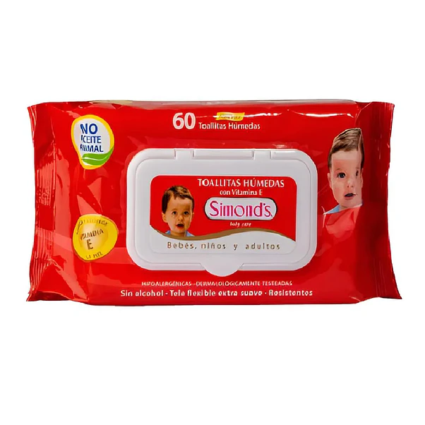 Toallitas Húmedas Simonds Vitamina e 60x2 - 6 Unidades 1