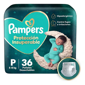 Pañal Pampers Protección Insuperable Talla P - 36 Unidades