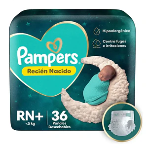 Pañal Pampers Protección Insuperable Talla RN+ - 36 Unidades
