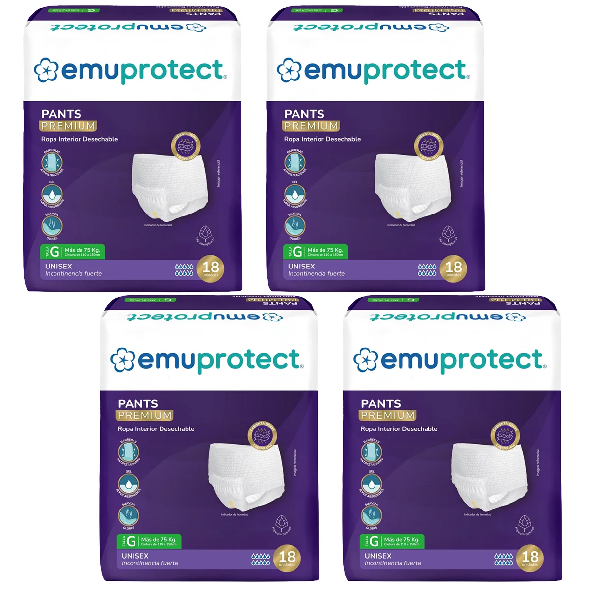 Pañal Emuprotect Pants G - 72 Unidades