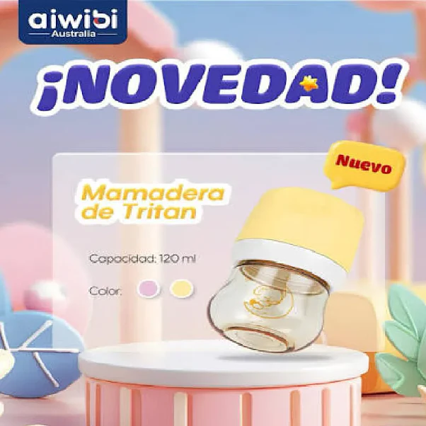 Mamadera Aiwibi Tritán Amarilla - 120 ml 4