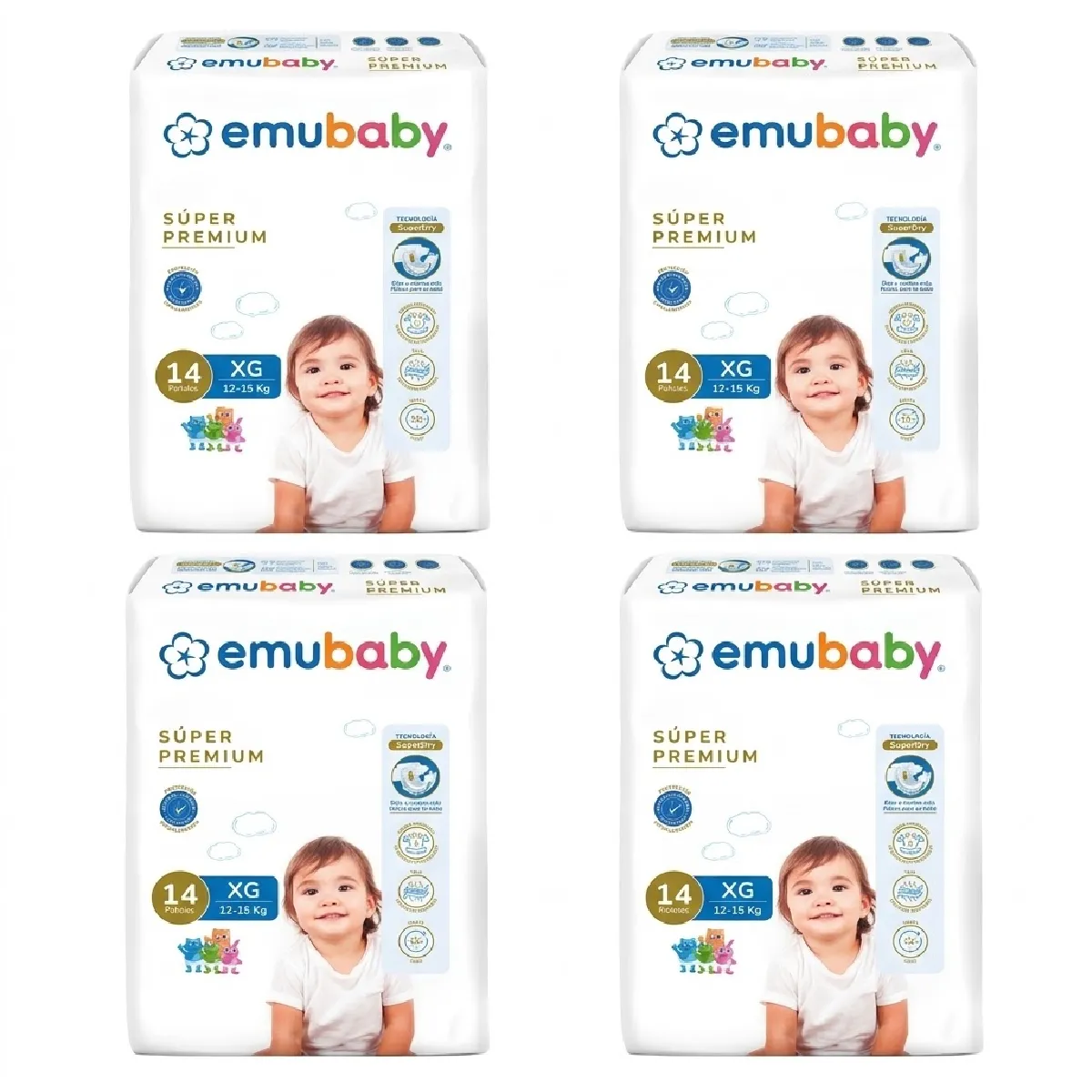 Pañales Emubaby Premium XG - 56 Unidades