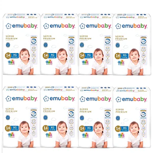 Pañales Emubaby Premium XG - 112 Unidades