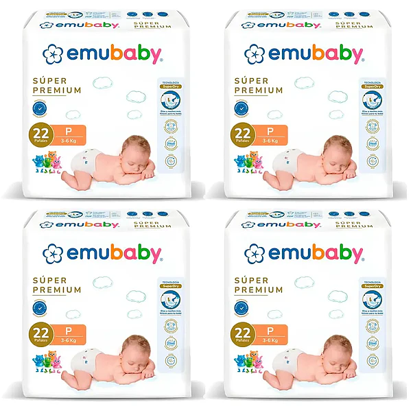 Pañales Emubaby Premium P - 88 Unidades 1