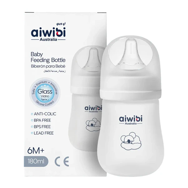Mamadera Aiwibi Vidrio con Silicona - 180 ml 1
