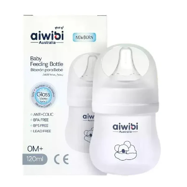Mamadera Aiwibi Vidrio con Silicona - 120 ml 1