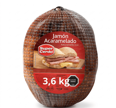 Jamón Acaramelado Super Cerdo - Pieza 3,6 Kg aprox.