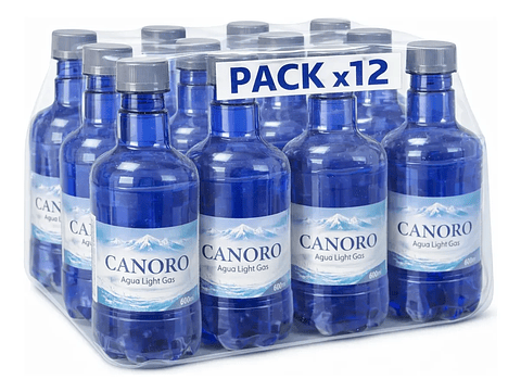 Pack 12 Agua Light Gas Canoro 600ml