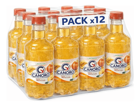 Pack 12 Agua Saborizada Canoro Sin Gas – Sabor Mango Maracuya 600ml