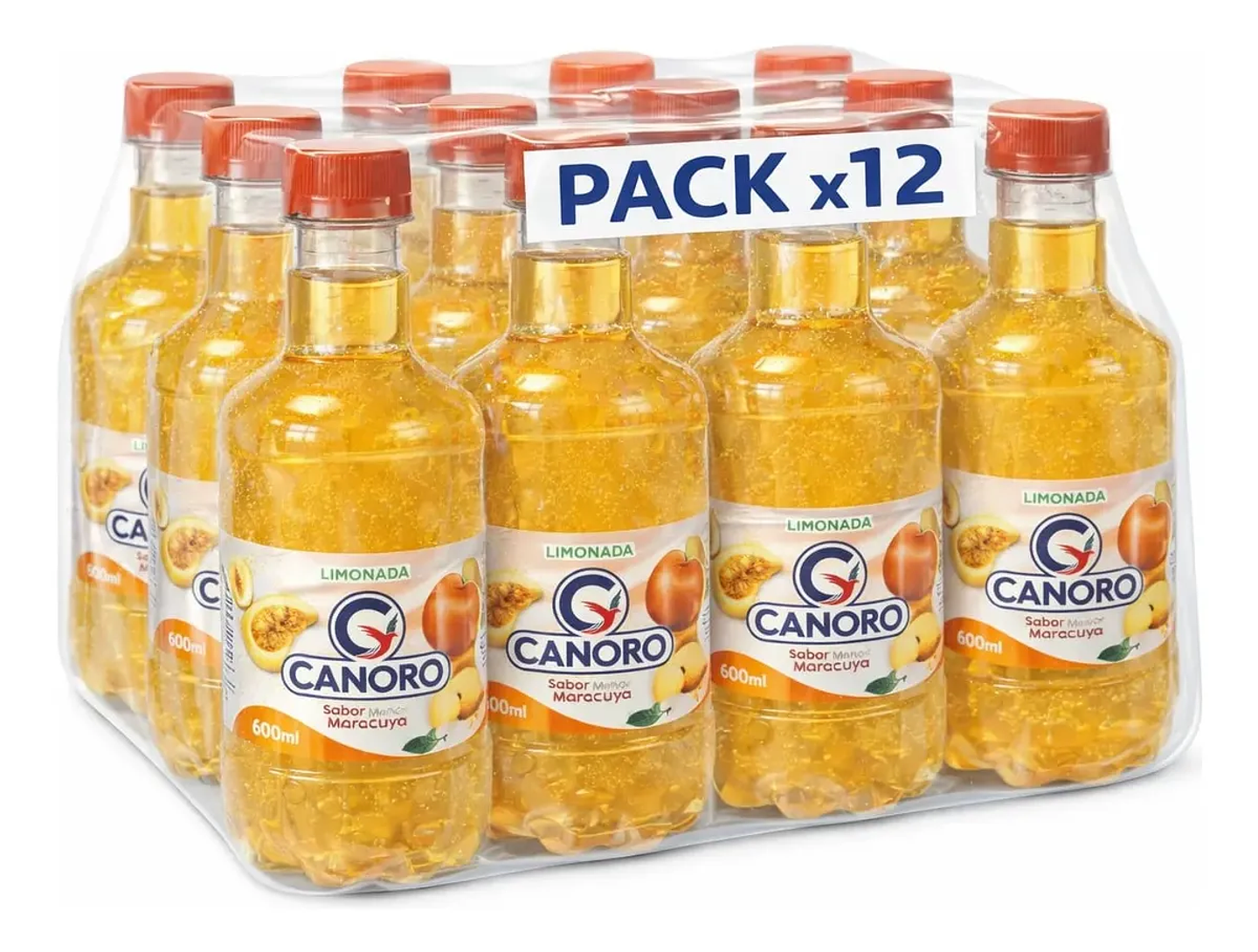 Pack 12 Agua Saborizada Canoro Sin Gas – Sabor Mango Maracuya 600ml 1