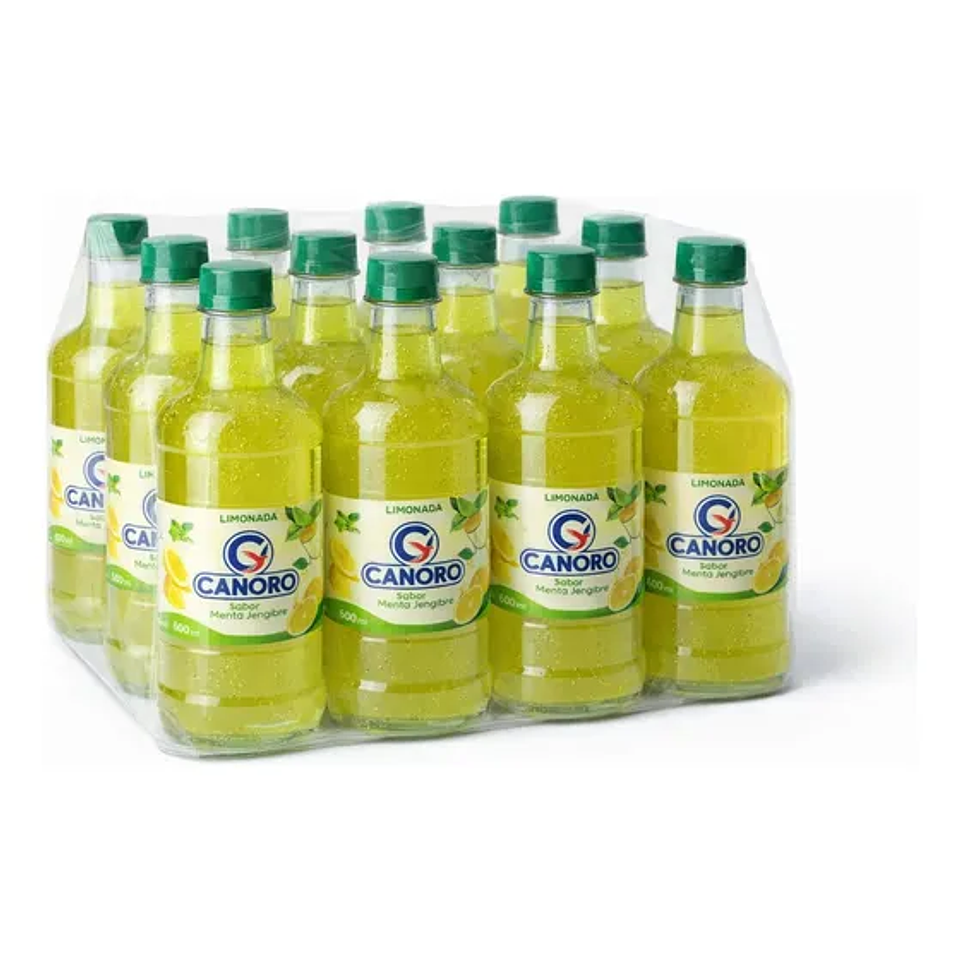 Pack 12 Agua Saborizada Canoro Sin Gas – Sabor Menta Jengibre 600ml 1