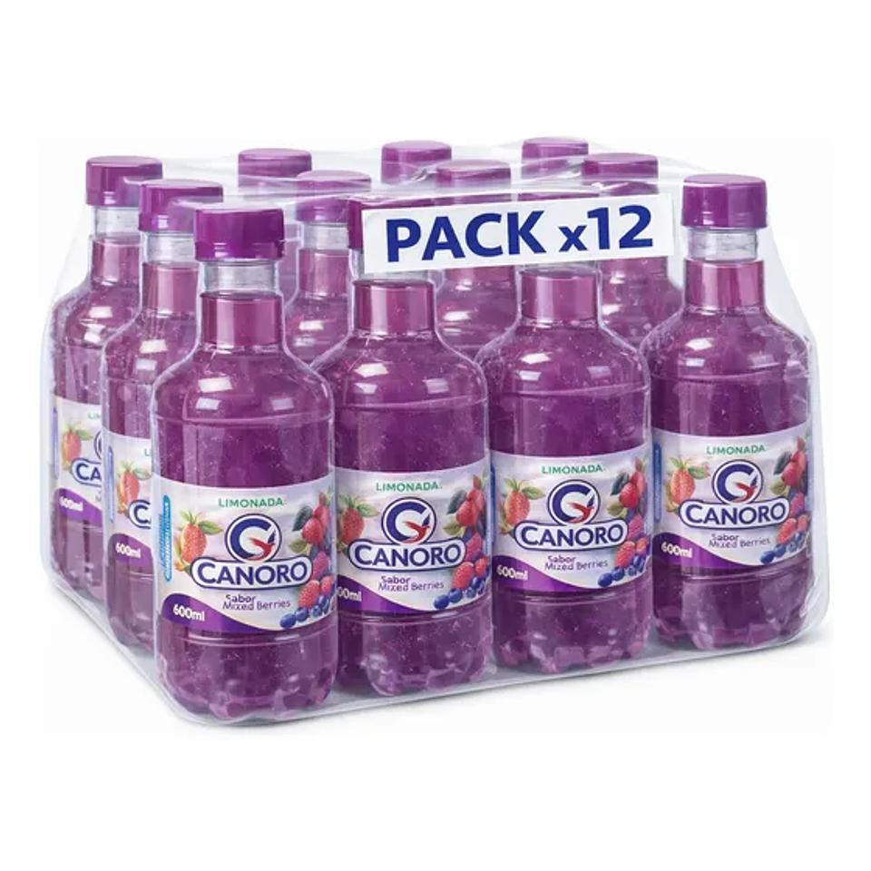 Pack 12 Agua Saborizada Canoro Sin Gas – Sabor Maqui Berries 600ml 1