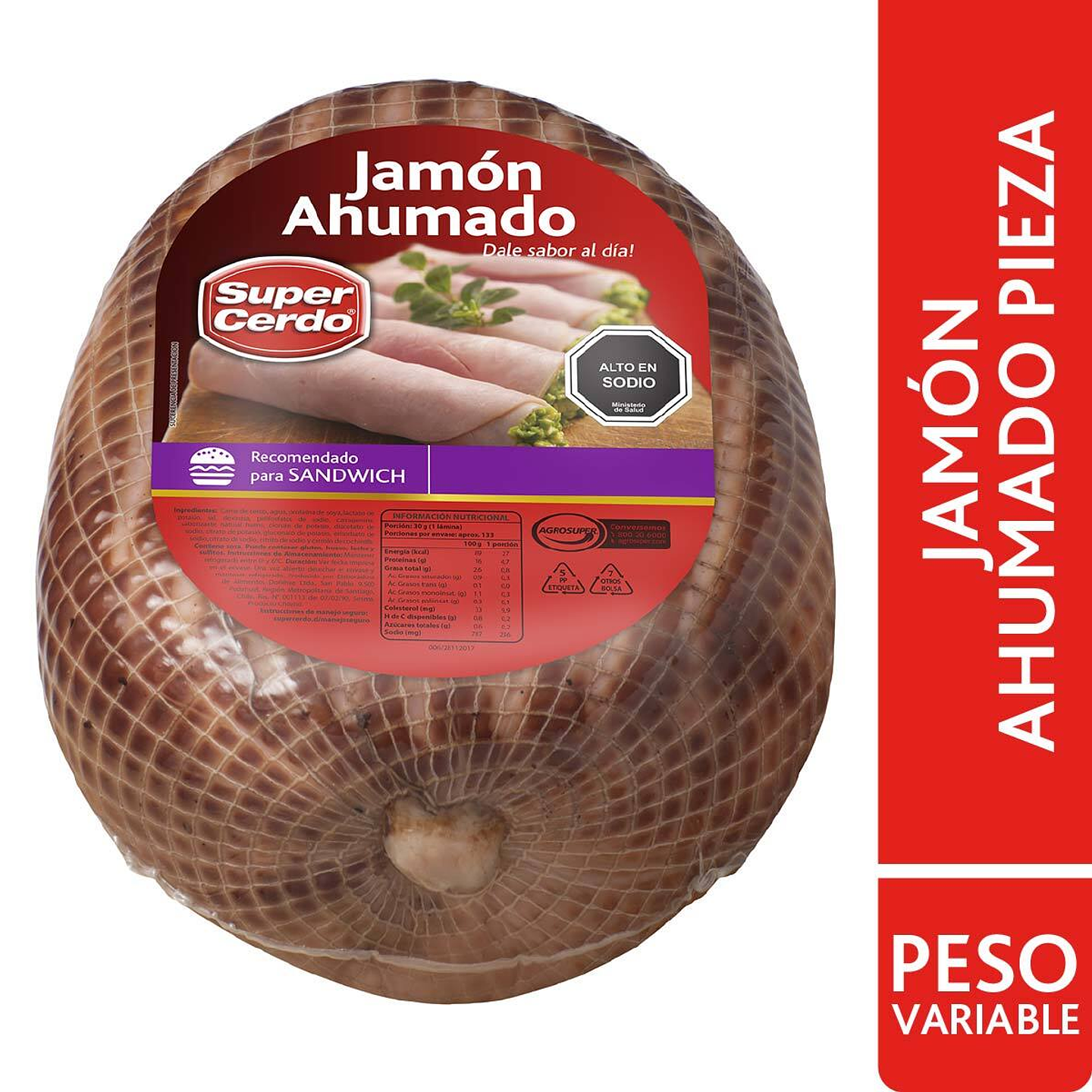Jamón Ahumado Super Cerdo - Pieza 3,6 Kg aprox. 1