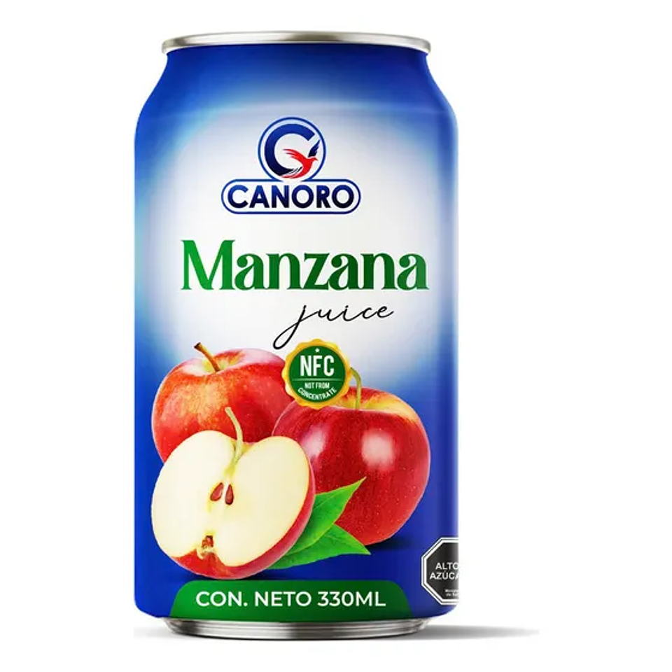 Jugo Lata Canoro 330ml - Display 24 Und - Sabor Manzana 1